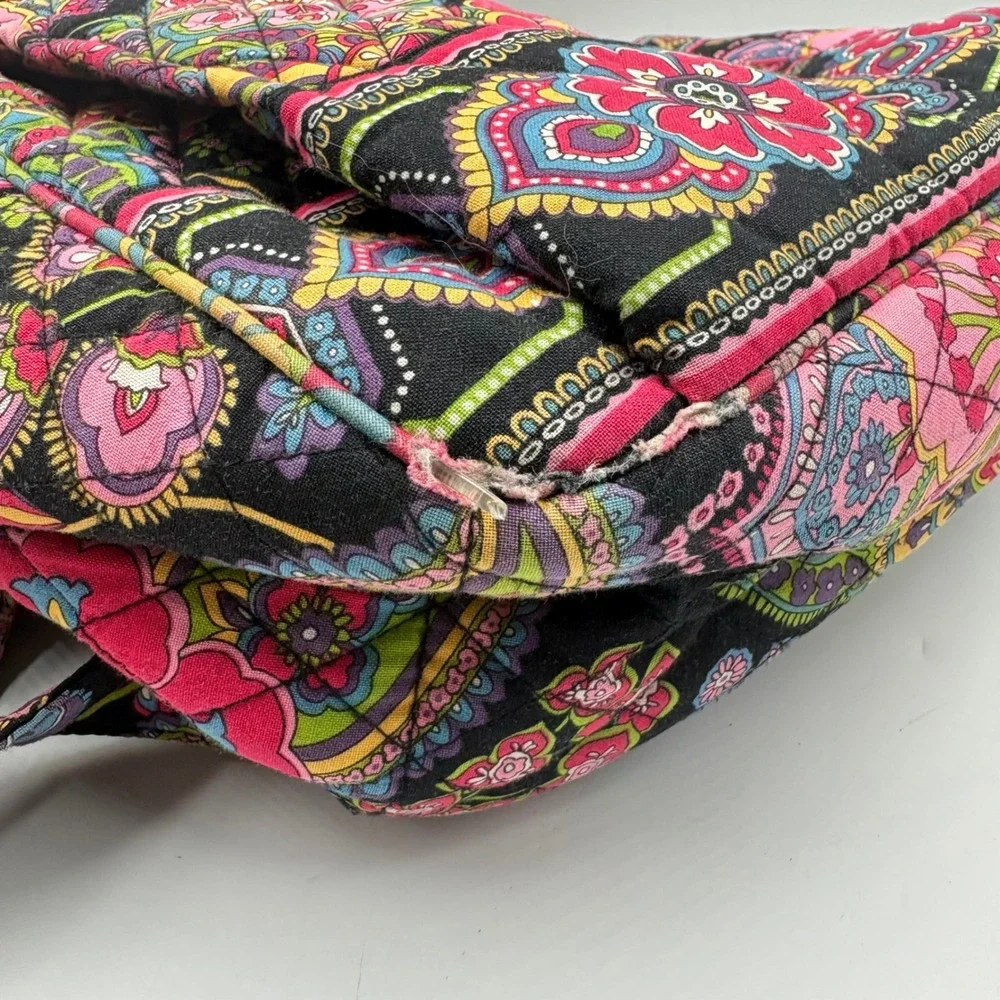 Vera Bradley Midnight Paisley‎ Quilted Cotton Backpack Floral Multi Color Bag